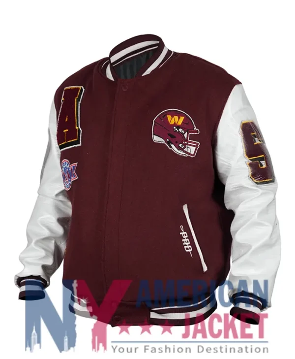 Washington Wool Commanders Burgundy Varsity Jacket