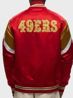 Werner San Francisco 49ers Red and Gold Satin Jacket Back