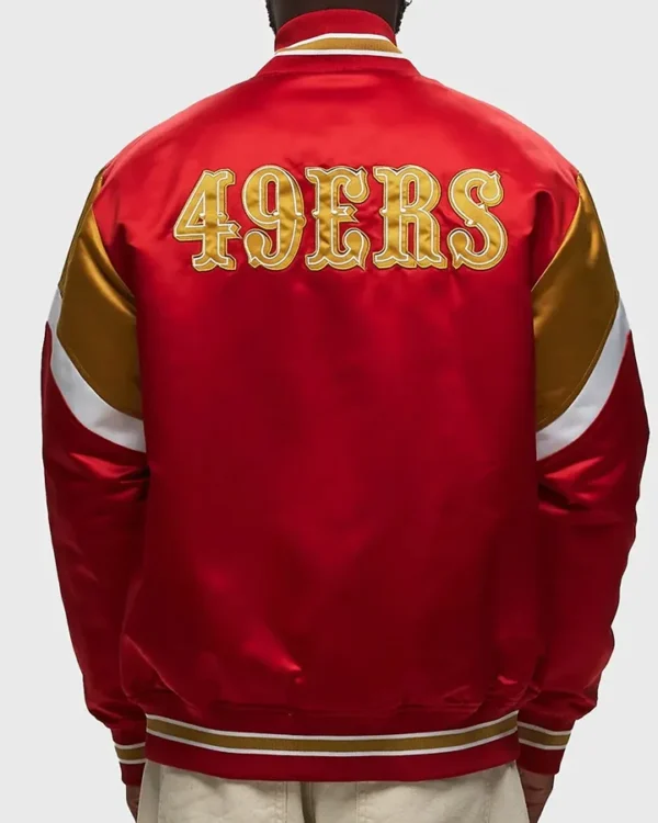 Werner San Francisco 49ers Red and Gold Satin Jacket Back