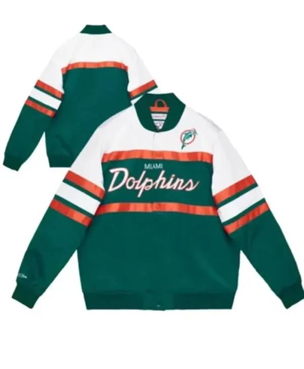 Whitney Lindgren Miami Dolphins Satin Varsity Jacket