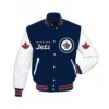 Winnipeg Jets Blue And White Letterman Varsity Jacket