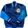 Winnipeg Jets Blue Satin Varsity Jacket