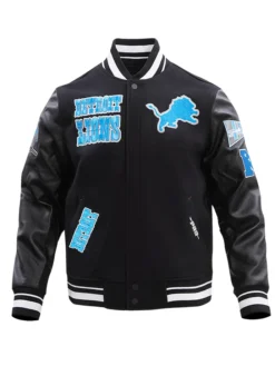 Zuleima Detroit Lions Black And Blue Varsity Jacket