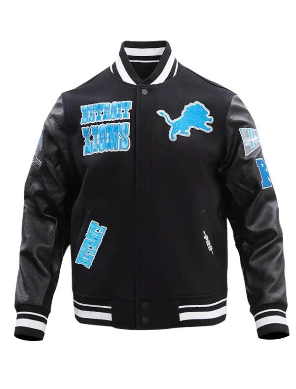 Zuleima Detroit Lions Black And Blue Varsity Jacket