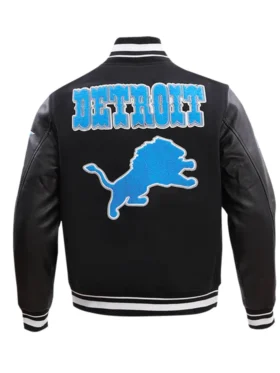Zuleima Detroit Lions Black And Blue Varsity Jacket Back