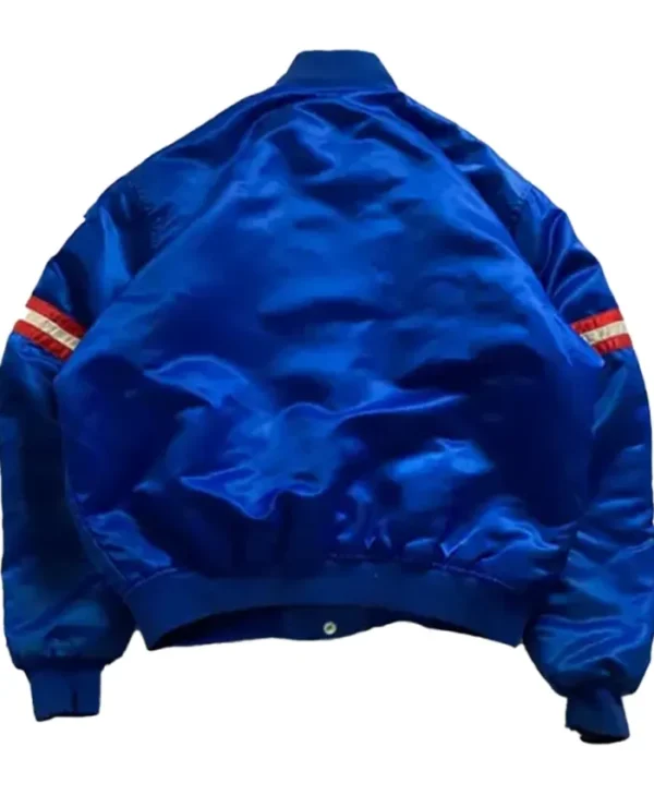 90s New York Giants Sports Satin Varsity Jacket Back