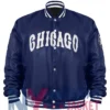 Chicago American Giants Script Blue Varsity Satin Jacket