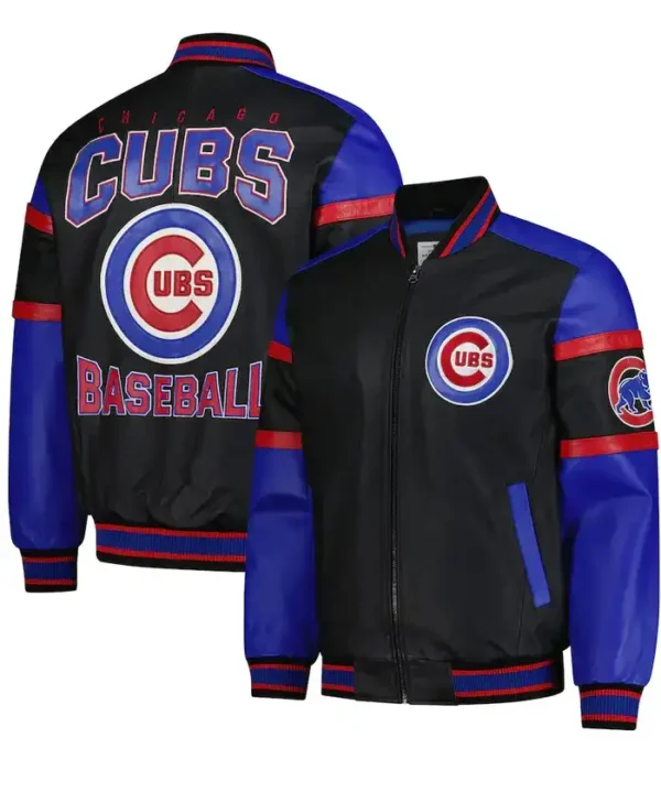 Chicago Cubs Baseball Leather Zipper Bomber Jacket