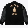 Chicago Cubs Black Out Vintage Logo Wool Varsity Jacket Back