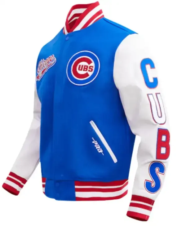 Chicago Cubs Classic Blue And White Wool Varsity Jacket