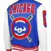 Chicago Cubs Letterman Blue Wool Varsity Jacket Back