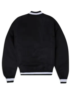 Chicago Cubs Logo Select Black Varsity Jacket Back