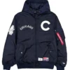 Chicago Cubs Navy Blue Ma-1 Hooded Bomber Jacket