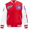 Chicago Cubs Red And White Classic Wool Varsity Jacket