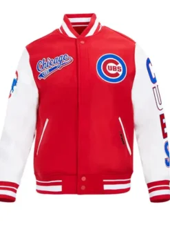 Chicago Cubs Red And White Classic Wool Varsity Jacket