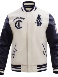 Chicago Cubs Retro Wool and Leather Varsity Jacket