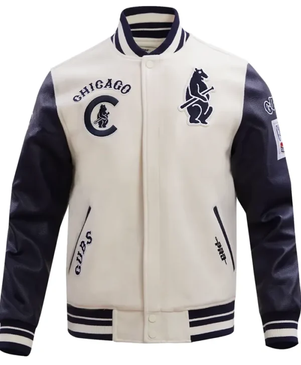 Chicago Cubs Retro Wool and Leather Varsity Jacket