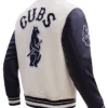 Chicago Cubs Retro Wool and Leather Varsity Jacket Back