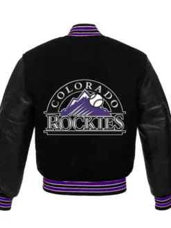 Colorado Rockies Black Wool Letterman Jacket