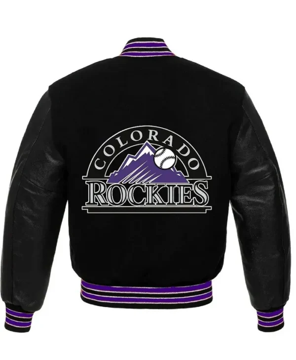 Colorado Rockies Black Wool Letterman Jacket