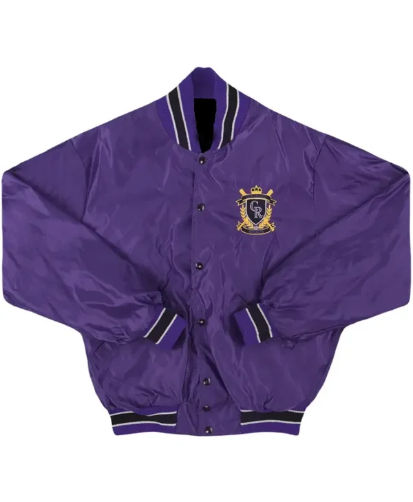 Colorado Rockies Vintage Purple Satin Varsity Jacket
