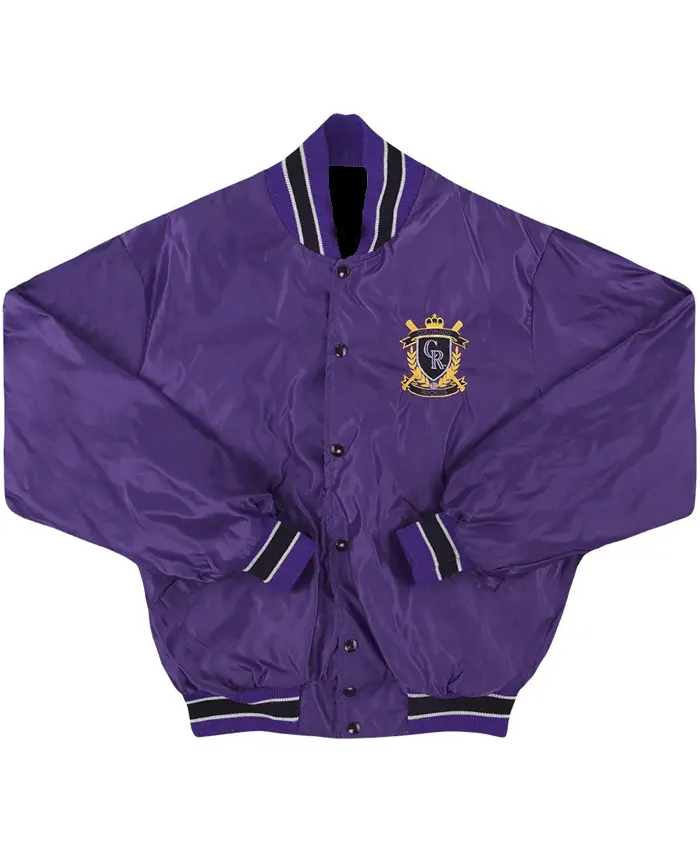 Colorado Rockies Vintage Purple Satin Varsity Jacket