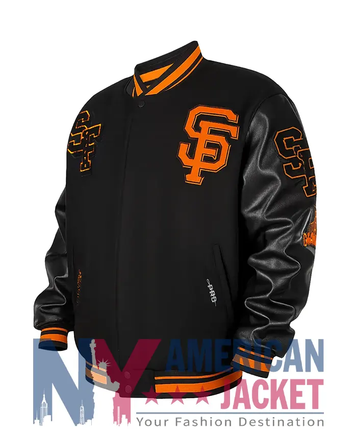 Francisco San Letterman Black Giants Jacket