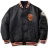 Johann Funk San Francisco Giants Black Satin Varsity Jacket