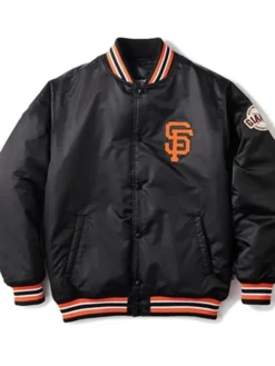 Johann Funk San Francisco Giants Black Satin Varsity Jacket