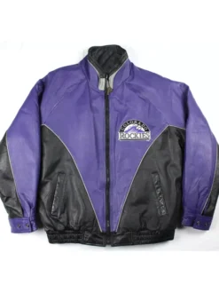 MLB Colorado Rockies Vintage Leather Zip Jacket