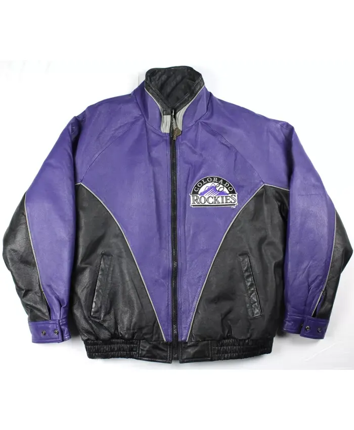MLB Colorado Rockies Vintage Leather Zip Jacket