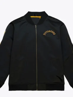 MLB Pittsburgh Pirates Black Zip Bomber Jacket