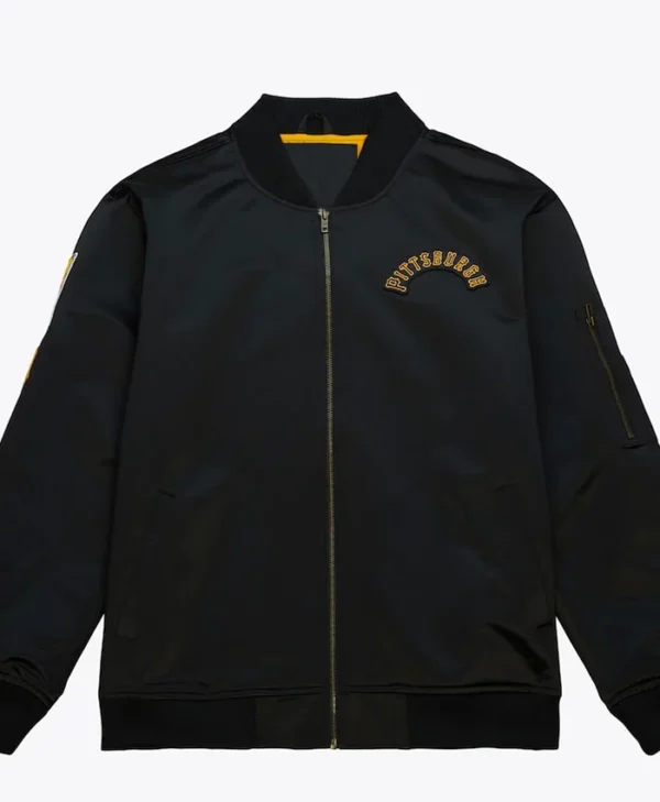 MLB Pittsburgh Pirates Black Zip Bomber Jacket