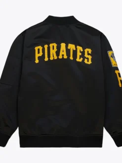 MLB Pittsburgh Pirates Black Zip Bomber Jacket Back