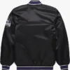 MLB Rockies Black Starter Satin Varsity Jacket Back