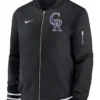 MLB Rockies Black Zip Bomber Jacket