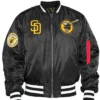 MLB San Diego Padres Black Ma-1 Bomber Jacket