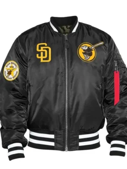 MLB San Diego Padres Black Ma 1 Bomber Jacket