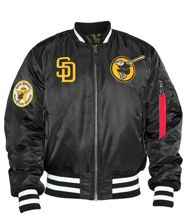 MLB San Diego Padres Black Ma-1 Bomber Jacket