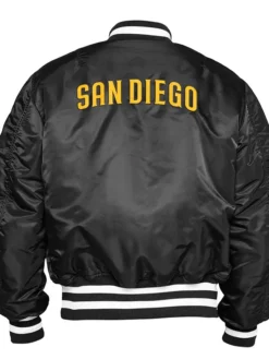 MLB San Diego Padres Black Ma 1 Bomber Jacket Back