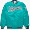 Miami Marlins Green Starter Satin Varsity Jacket
