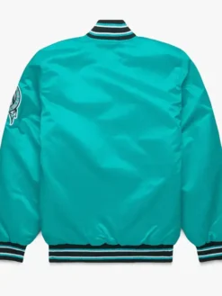 Miami Marlins Green Starter Satin Varsity Jacket Back