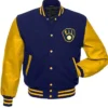 Milwaukee Brewers Full Snap Wool Varsity Jacket