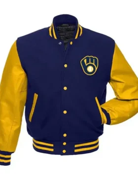 Milwaukee Brewers Full Snap Wool Varsity Jacket