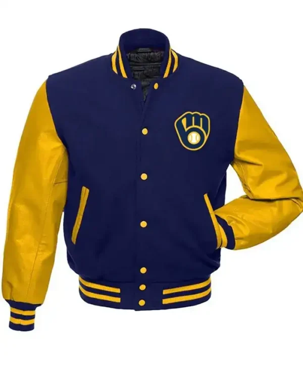 Milwaukee Brewers Full Snap Wool Varsity Jacket