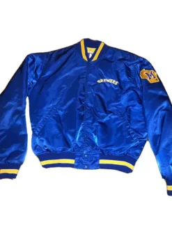 Milwaukee Brewers Royal Blue Vintage Satin Jacket