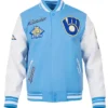 Milwaukee Brewers Sky Blue Wool Letterman Varsity Jacket