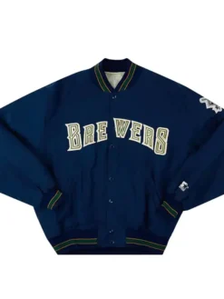 Milwaukee Brewers Vintage Navy Blue Starter Varsity Jacket