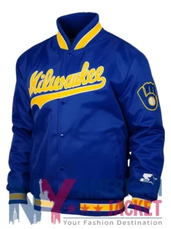 Milwaukee Royal Blue And Yellow Varsity Brewers Jacket
