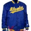 Milwaukee Varsity Royal Blue And Yellow Brewers Jacket